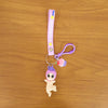 Cute Doll & Cupcake Keychain with Rainbow Strap (1 Pc)