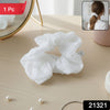 Stylish White Hair Scrunchie