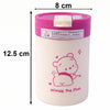 Cute Cartoon Printed Glass Tumbler With Lid And Straw (400 Ml)