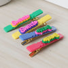 Sweet Text Decorative Hair Clip Set (4 Pc)